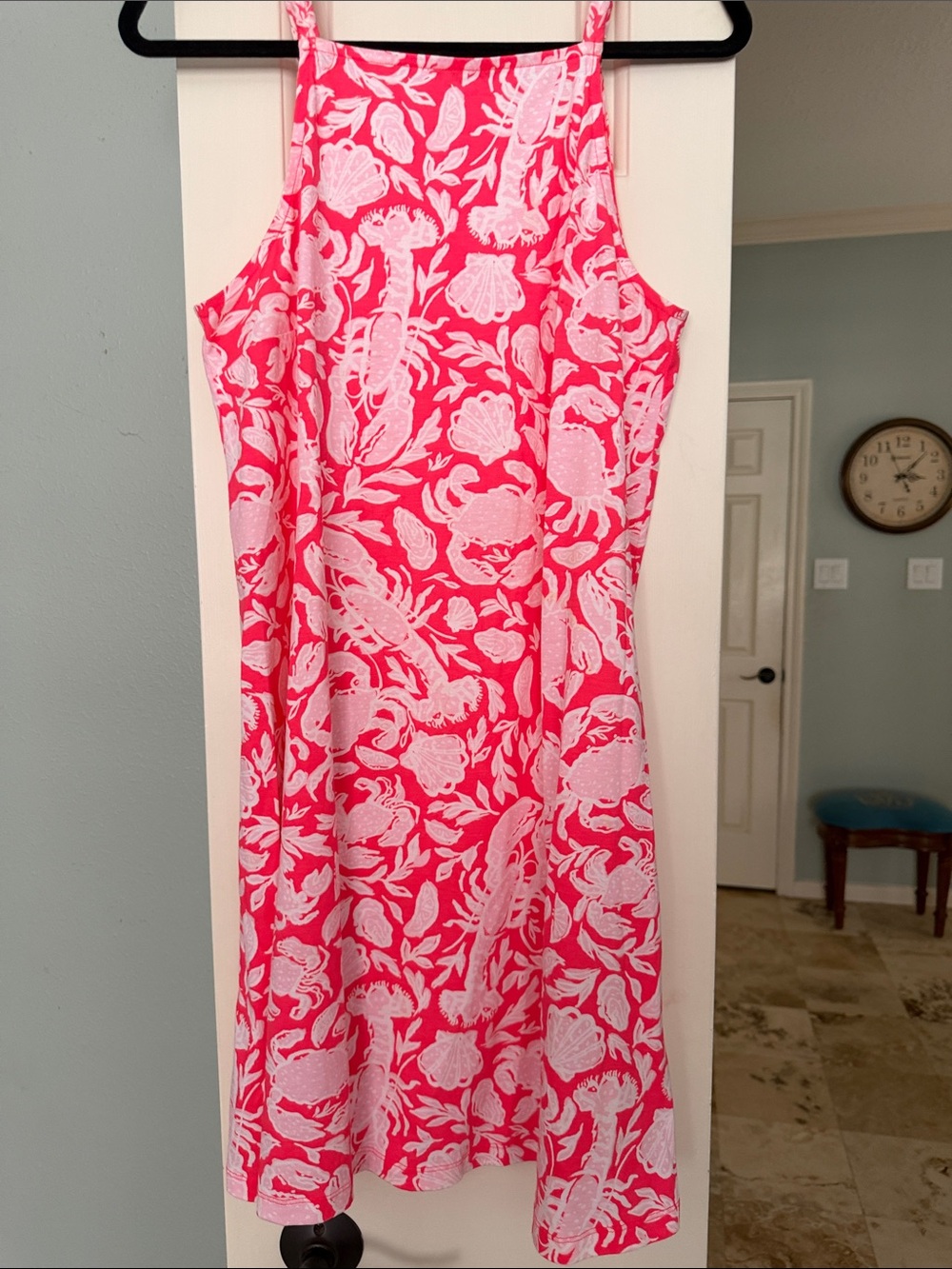 Lilly Pulitzer Pink and White Floral High-Neck Mini Dress